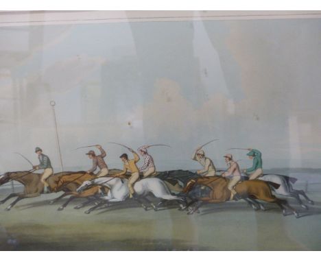 THREE COLOUR PRINTS OF HUNTING AND HORSE RACING SUBJECTS  AFTER SAMUEL HOWITT.