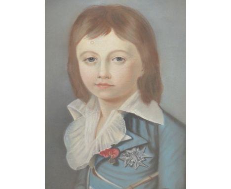 18th/19th.C.FRENCH SCHOOL.  PORTRAIT OF THE YOUNG KING, PASTEL.   60 x 49cms.