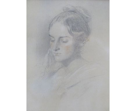 GEORGE RICHMOND.  (1809-1896)   PORTRAIT OF THE ARTIST'S WIFE, JULIA, INSCRIBED, INITIALLED AND DATED 1836, PENCIL.   24 x 19