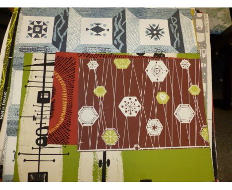 AN INTERESTING COLLECTION OF VINTAGE AND RETRO WALLPAPER SAMPLES AND DESIGNS, MANY IDENTIFIED VERSO TO INCLUDE ERICA BY ELIZA