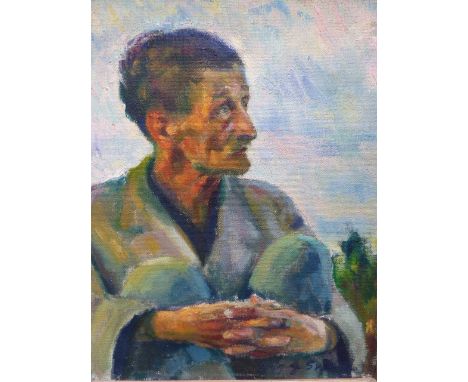 EDUARD SVETLIK (1903-1970) CZECH (ARR)    PORTRAIT OF A WORKER, SIGNED AND DATED 1945, OIL ON CANVAS.    71 x 58cms.