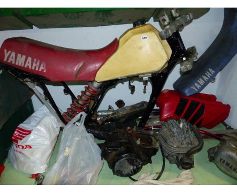 MOTORCYCLE.   A YAMAHA TRIALS MOTORBIKE FRAME WITH A 497cc SINGLE AIR COOL ENGINE YZ490? ) 23X-100933 )MATCHING NUMBERS) COMP