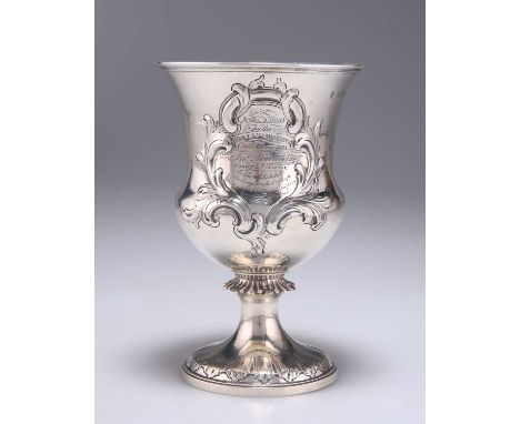 A VICTORIAN SILVER PRESENTATION TROPHY GOBLET by Edward, Edward junior, John &amp; William Barnard, London 1845, campana form