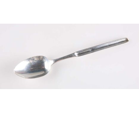 A GEORGE III IRISH SILVER MARROW SPOON by Samuel Neville, Dublin 1803, engraved with initials 'E.Q.' to the pip at the revers