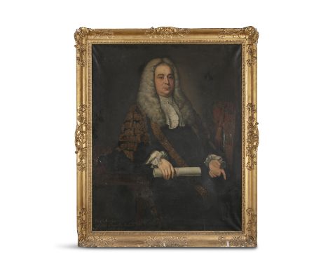 STEPHEN SLAUGHTER (1697-1765) Portrait of Robert Viscount Jocelyn, Lord Chancellor of Ireland, three-quarter length seated, i