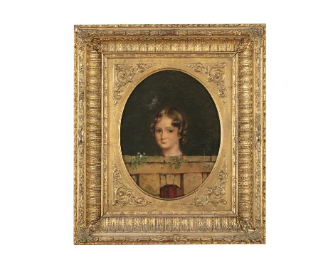 ENGLISH SCHOOL (19TH CENTURY) Portrait of a young girl Oil on canvas, oval, 25 x 19cm 