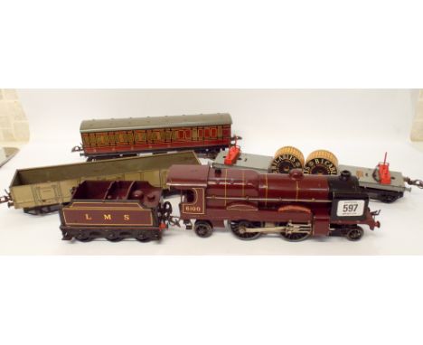 A Hornby locomotive 'The Royal Scott' together with several pieces of rolling stock and signals etc, also a large amount of t