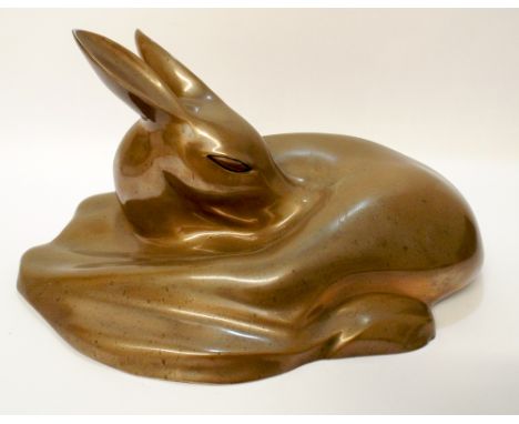A stylish contemporary modern bronze of a sleeping faun by Richard Fisher Limited Edition 154 of 300 