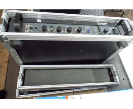 An Ampaq B500DR programmable bass amplifier in a flight deck style box 