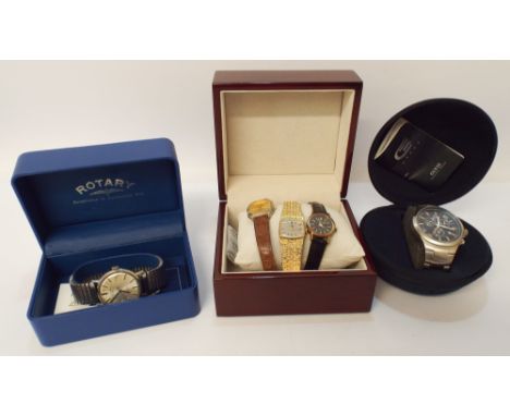 A collection of wristwatches to include Rotary, Guess, Bulova and Geneva,  boxed.