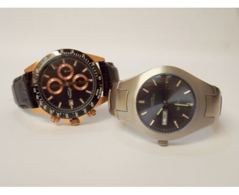 Avia wristwatch and a Rotary chronometer with black dial