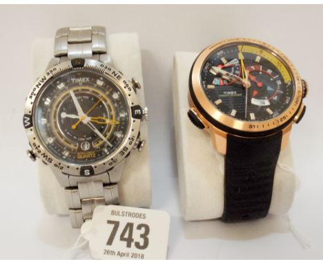 Timex Yacht Racer wristwatch and a Timex Intelligent Quartz stainless steel divers watch. 