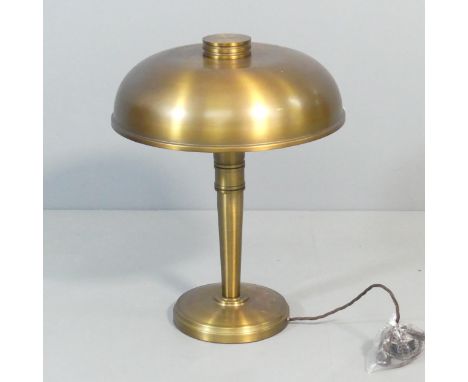 A contemporary Art Deco style brass table lamp by Heathfield Lighting, with maker's lable. 44x58cm.