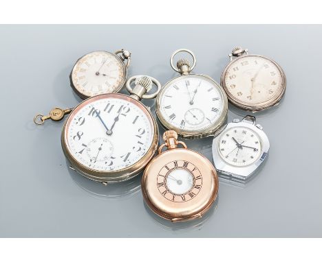 EARLY TWENTIETH CENTURY GOLIATH POCKET WATCH
the white enamel dial with Arabic numerals and subsidiary seconds at six, blued 