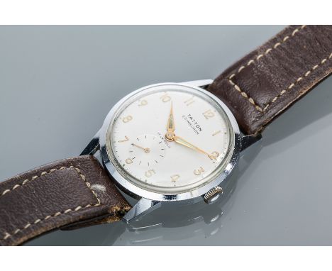 GENTLEMAN'S 1950s STAINLESS STEEL WRISTWATCH FOR TATTON, EDINBURGH
signed manual wind movement, the signed silvered dial with
