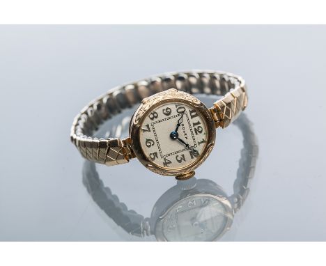 LADY'S EARLY TWENTIETH CENTURY NINE CARAT GOLD ROLEX PRIMA COCKTAIL WATCH
signed fifteen jewels manual wind movement, the sig