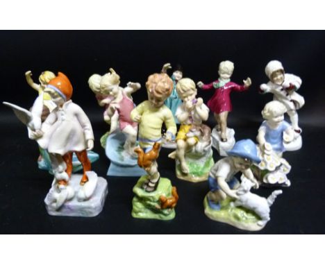 Royal Worcester Months of the Year Figures, the full set of twelve modelled by F.G. Doughty