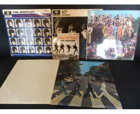 A Collection of Original Beatles Records, to include Sergeant Pepper's Lonely Hearts Club Band, With The Beatles, A Hard Day'