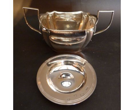 A Sheffield Silver Two Handled Sucrier, together with a London silver dish