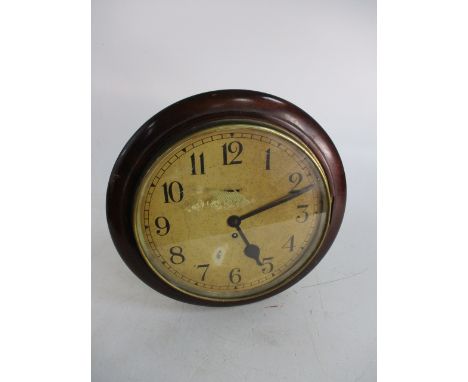 Vintage 'Smiths 8 Day' Mechanical Clock with key, 16 inch Diameter. 