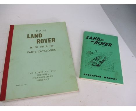 1954-57 Land Rover parts catalogue and operation manual. 