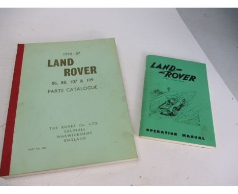 1954-57 Land Rover parts catalogue and operation manual. 