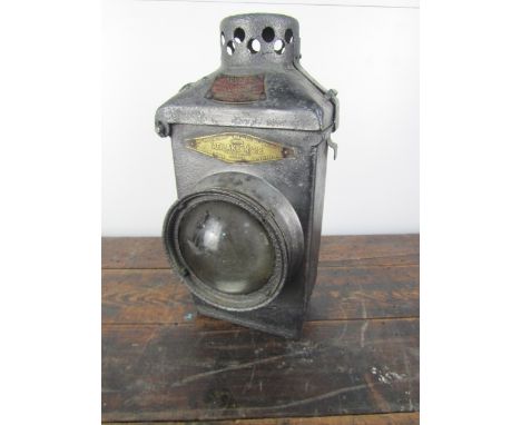 Antique "Adlake No 22" Railway Signal lamp in original condition H39 cm x W20 cm x D 20cm. 
