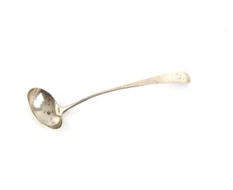 Scottish provincial silver sauce ladle by PJ Dundee circa 1820 Condition Report:  Crease to the bowl, some slight wear to the