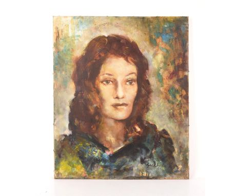 Michael Garady (b.1933), oil on canvas portrait of a woman, possibly Ava Gardner, 