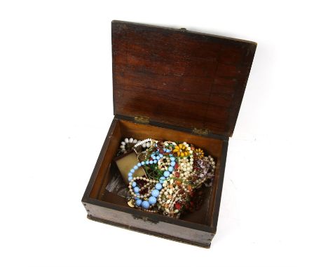 A gold bracelet and selection of costume jewellery, with a Vintage gate bracelet, with heart padlock, in 9 ct gold, and two s