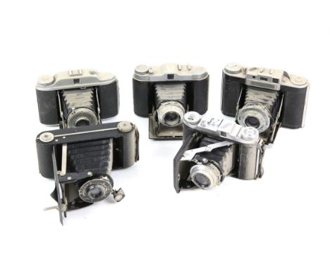 Ensign Selfix 20, Ensign Ranger, Ensign Selfix 16-20, Duo Ensign 2 1/4 B, together with other vintage cameras