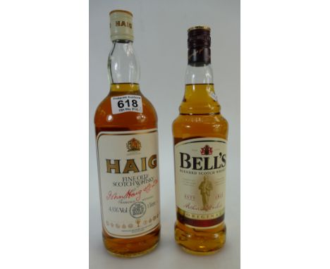 1 Litre Haig fine old scotch whiskey and 70cl Bells blended scotch whiskey (2)