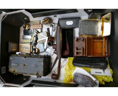 A mixed collection of smoking related items to include Dumhil, Tanshell, Pipe and cleaning tools together with similar Conoys