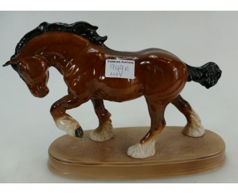 Beswick SPIRIT OF EARTH Shire Horse on oval ceramic base.