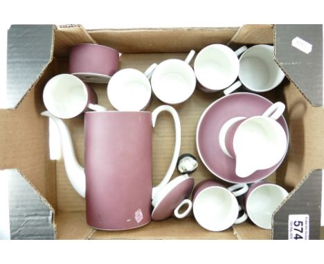 Wedgwood Susie Cooper design coffee set in the Mulberry Camelia design (15)