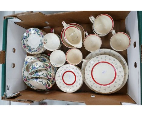 A mixed collection of ceramic items to include Burleighware floral decorated part tea set, together with similar Royal Cauldo