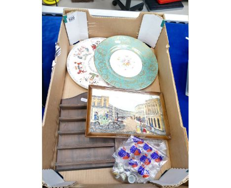 A mixed collection of ceramic items to include Beswick Collectors Club embossed plaque "Regent Street 1852", ceramic thimbles