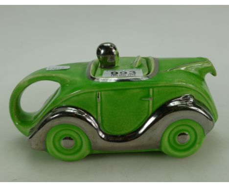 Art Deco type ceramic styled teapot in the form for a car ( hairline to rim)