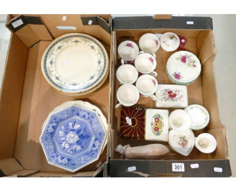 A mixed collection of ceramic items to include - Minton, Spode, decorative wall plates, together with a floral decorated part