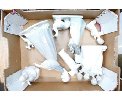 A collection of Nao ceramic figures to include girl with geese, choir boys etc (6)