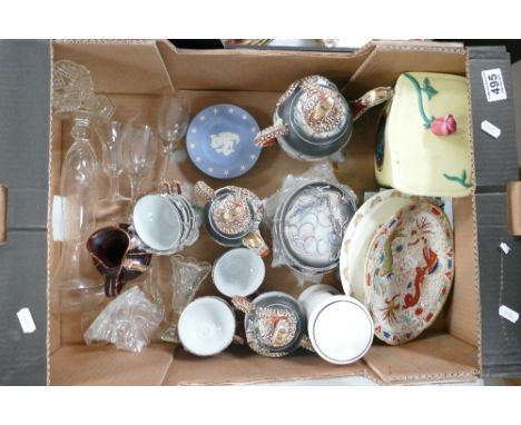 A collection of ceramic items to include - Oriental eggshell tea set with dragon decoration, etc. 