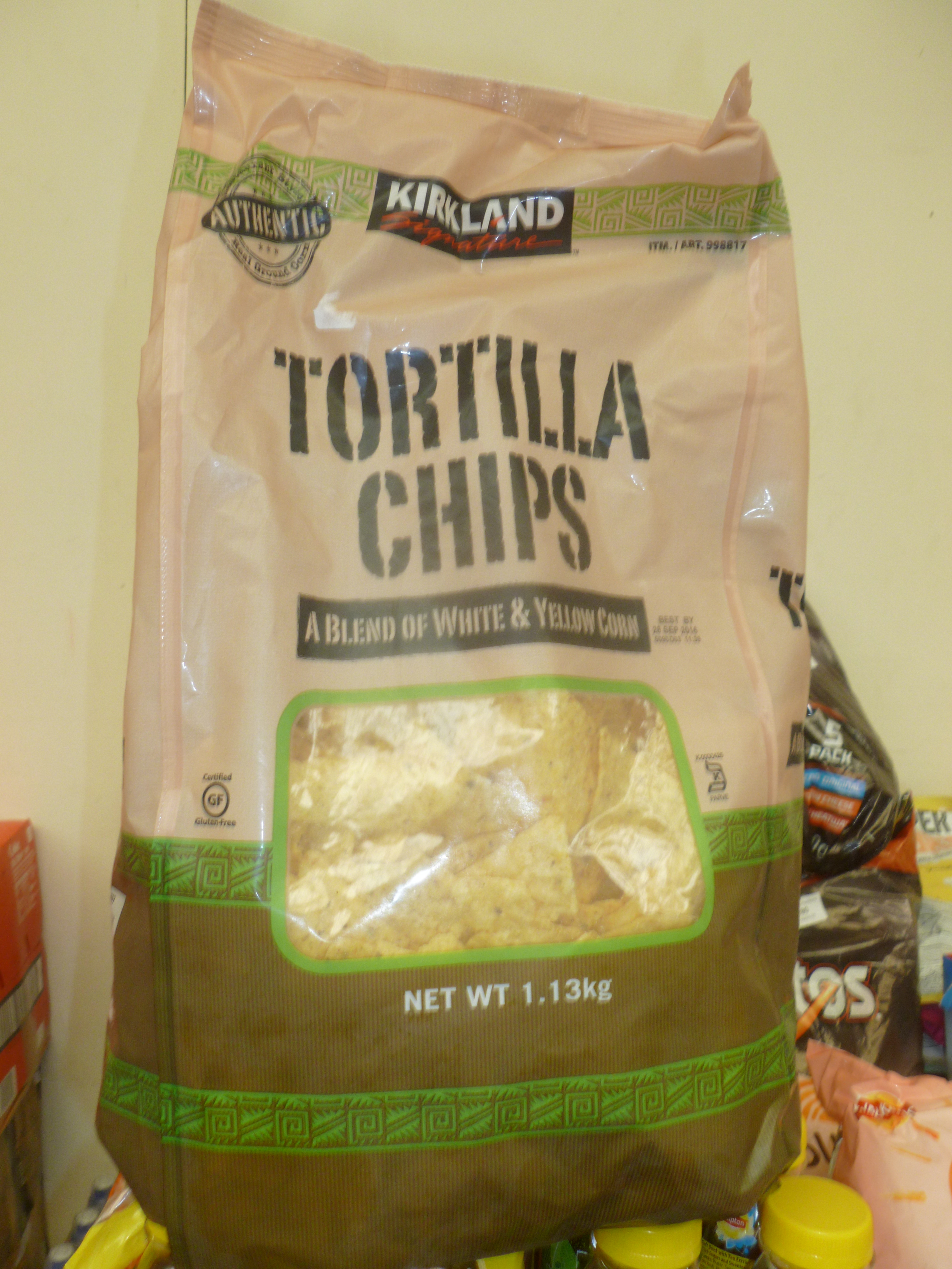 1.13KG Bag of Kirkland Signature Tortilla Chips BB September 2016
