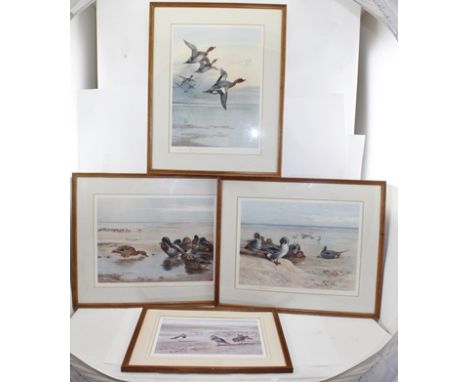 AFTER ARCHIBALD THORBURN Pintails in Flight, Pintails resting on a beach, Mallards on a beach, three prints of Water fowl, pu