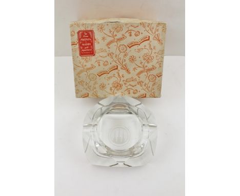 A 'COVENTRY CLIMAX' GLASS ASHTRAY, (vehicle &amp; engine manufacturer in Coventry, supplier of Formula 1 engines, 1903 - 1986