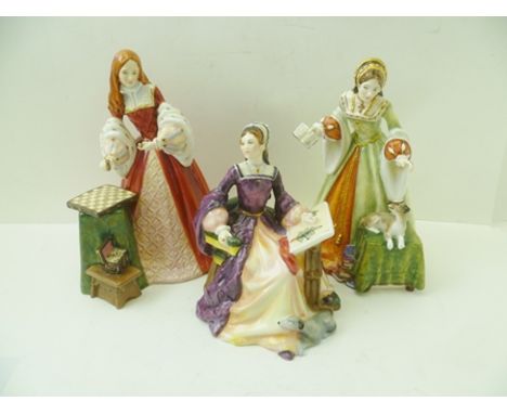 THREE ROYAL DOULTON CERAMIC FIGURES "Lady Jane Grey" HN3680, limited edition no.1828/5000, modelled by Pauline Parsons, 21cm 