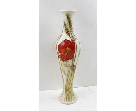 A MOORCROFT POTTERY VASE "Corn Poppy" design, tube lined and painted, designed by Emma Bosson, impressed and painted factory 