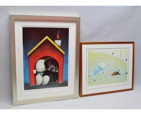 DOUG HYDE "In the Dog House" and "Catch Me if You Can", two large limited edition prints, each having De Montfort labels en v