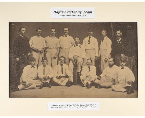 * Gutekunst (Frederick, 1831-1917). Daft's Cricketing Team which Visited America in 1879, carbon print, photographer's name i