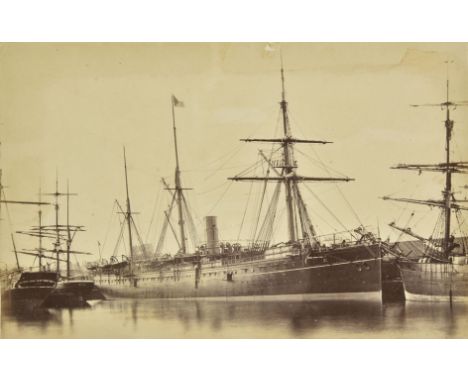 * Maritime. A group of 12 shipping photographs, 1860s/1870s, mounted albumen prints, including two photographs of HMS Royal O
