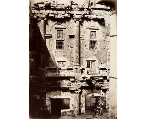 Italy. An album of 56 mounted albumen print views of Rome, c. 1870, including temples, buildings, ruins and sculptures, mostl